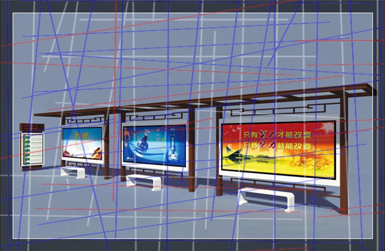 公交站台现货环卫垃圾箱(图1)